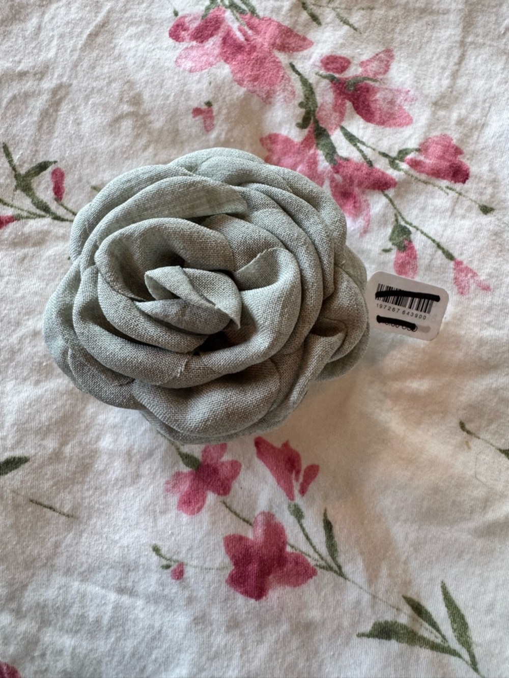Free People Gray Fabric Rose Hair Clip